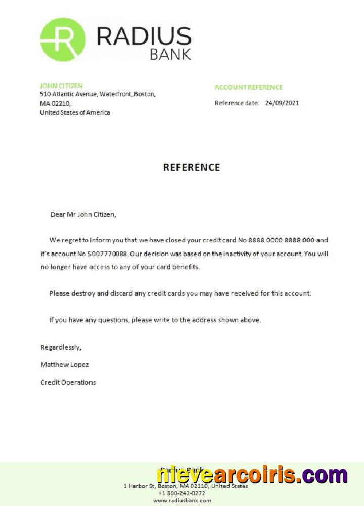 USA Radius closure reference